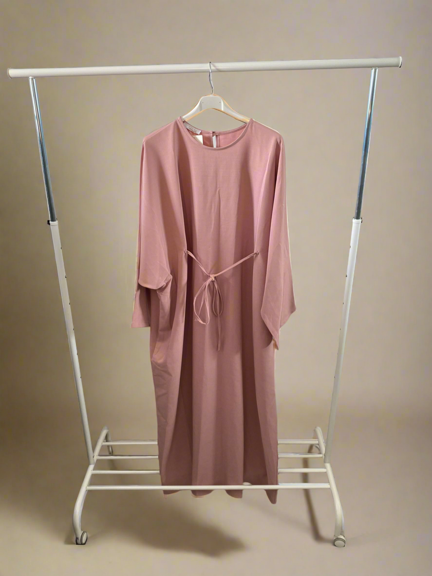 Flow-Tied Pink Dress.