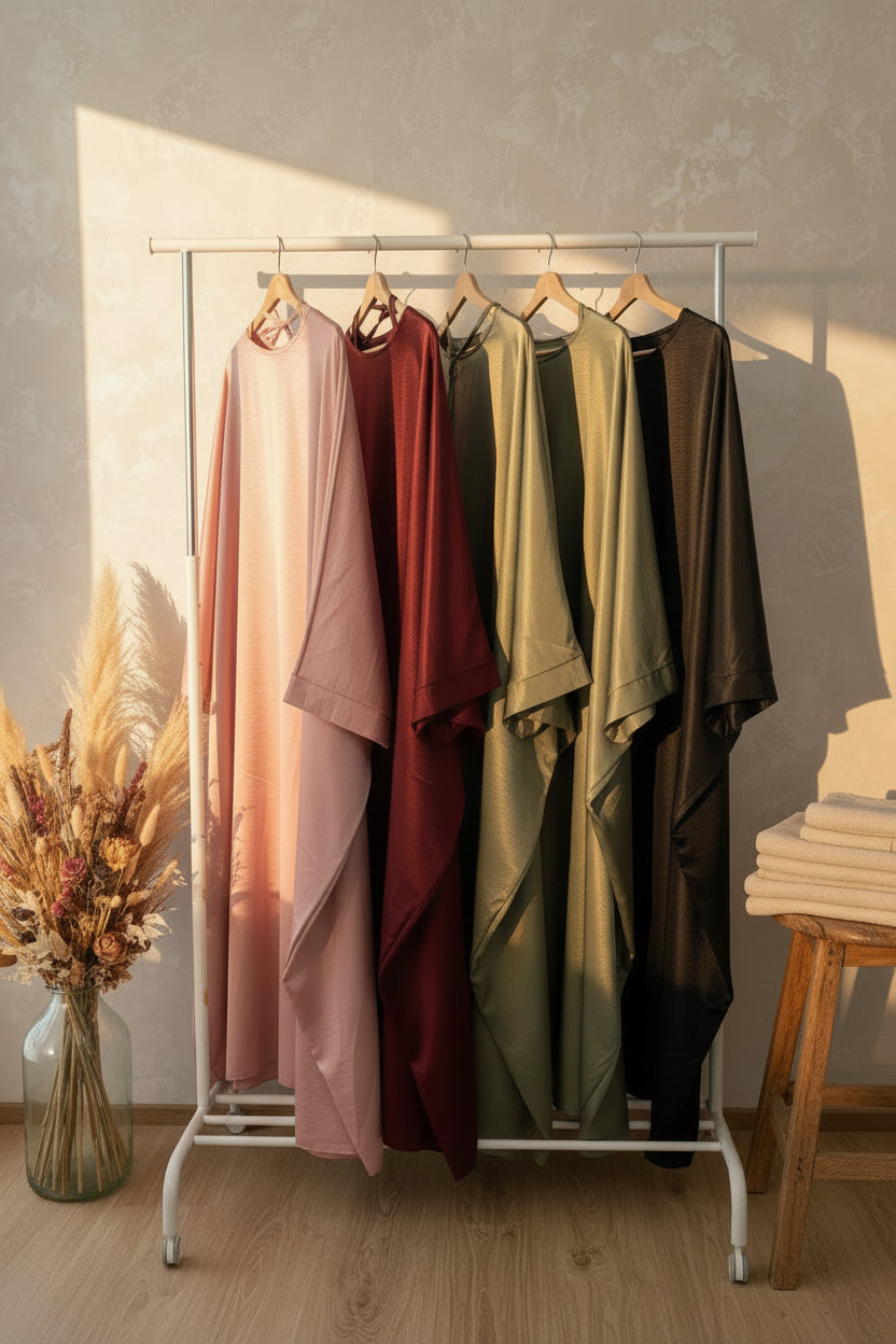 Glamorous Ruby Burgendy Silky Butterfly Abaya