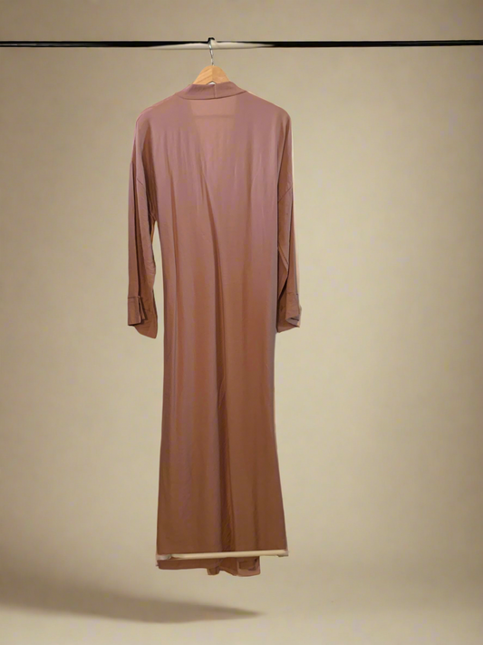 Pink Tied Thin Abaya Jacket