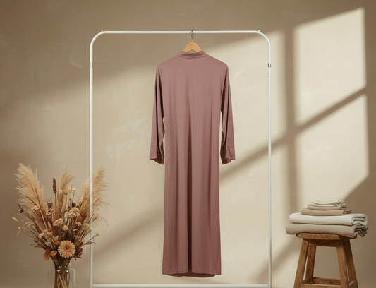 Pink Cross Tied Thin Abaya Jacket