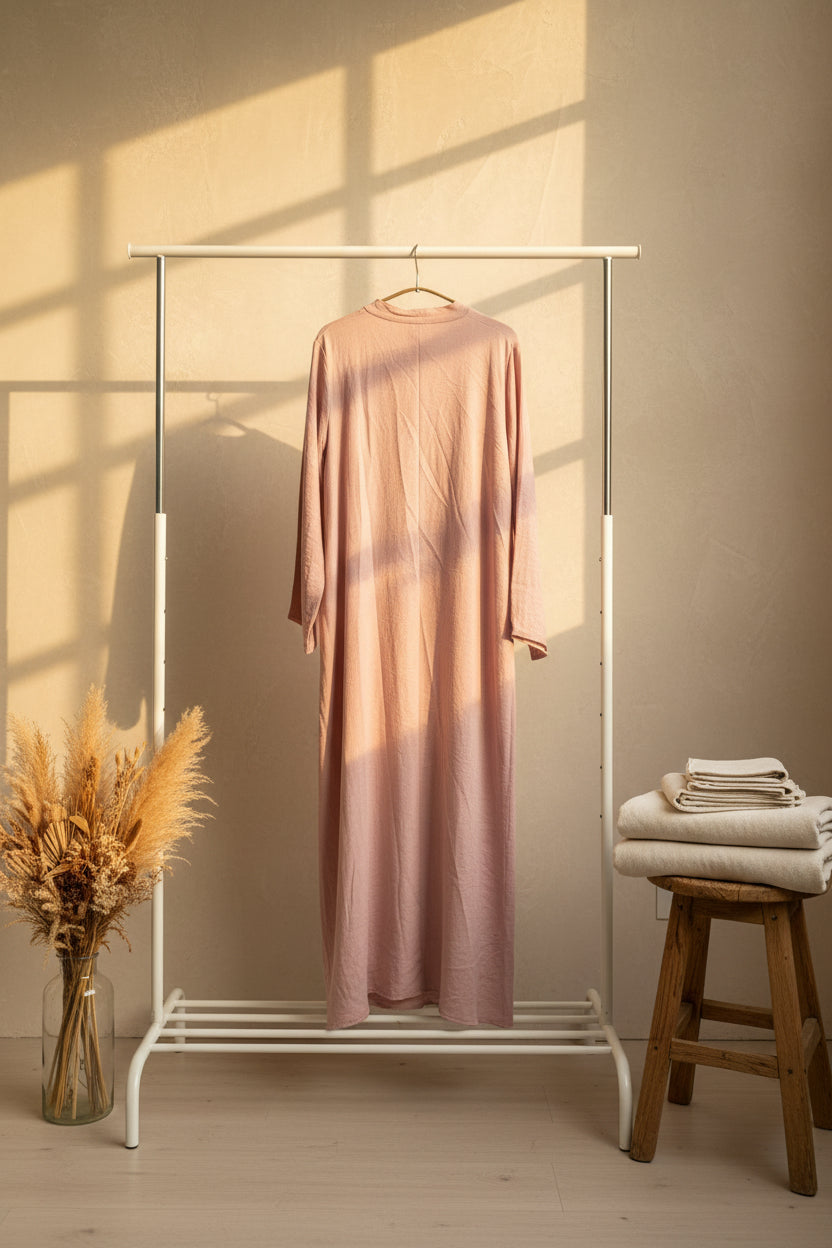 Light Rose Open Collar Dress