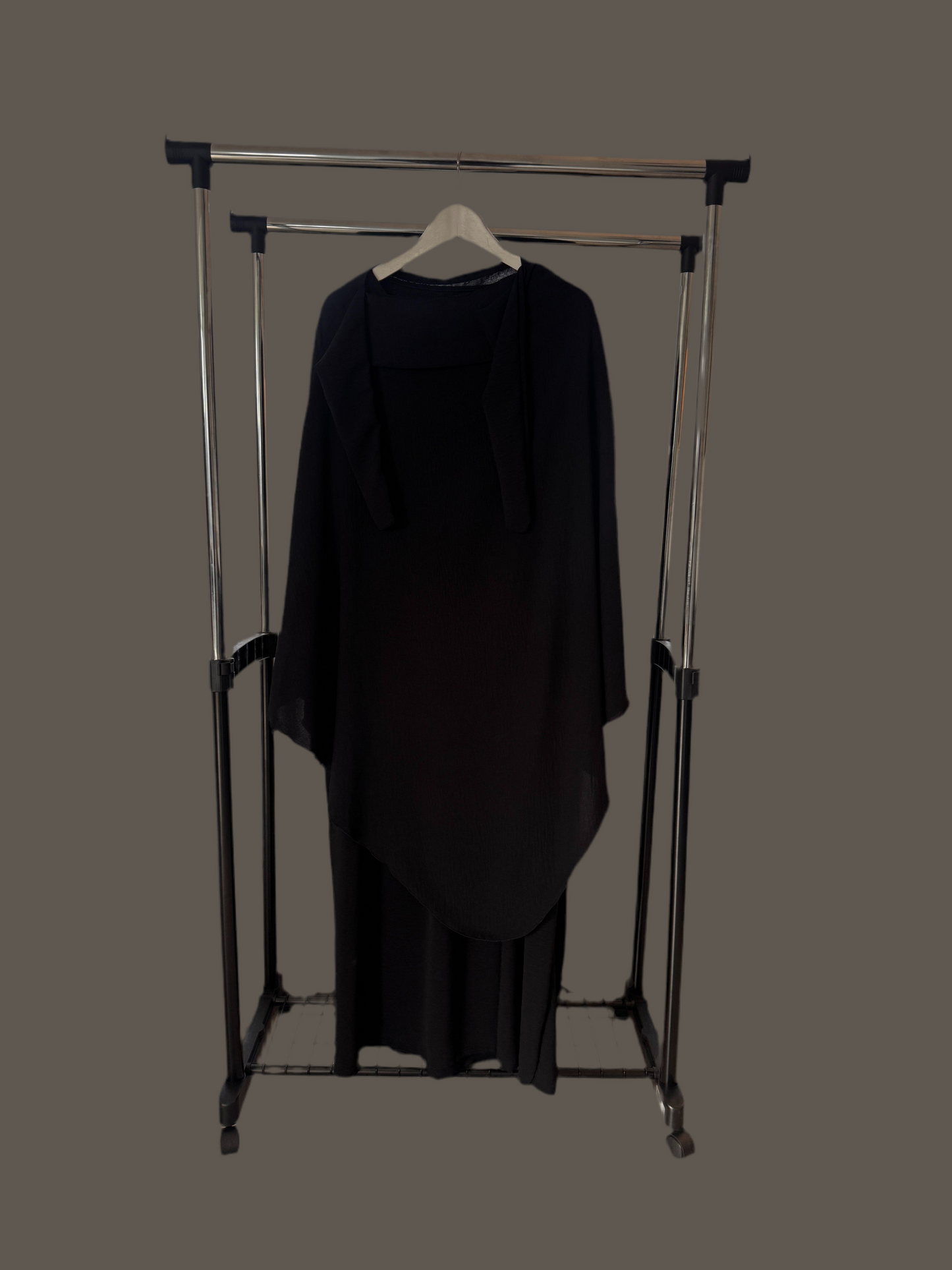 Black Flowing Khimar Set