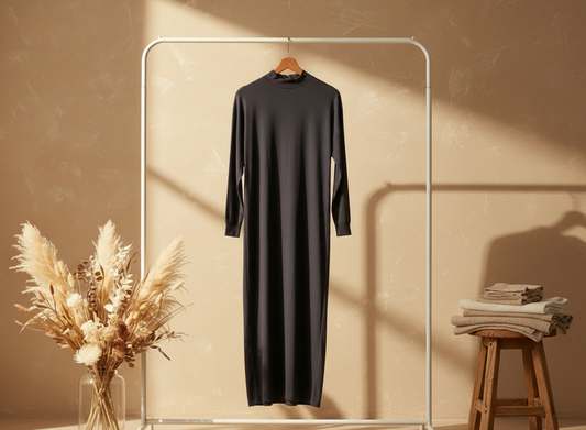 Dark Grey Cross Tied Thin Abaya Jacket