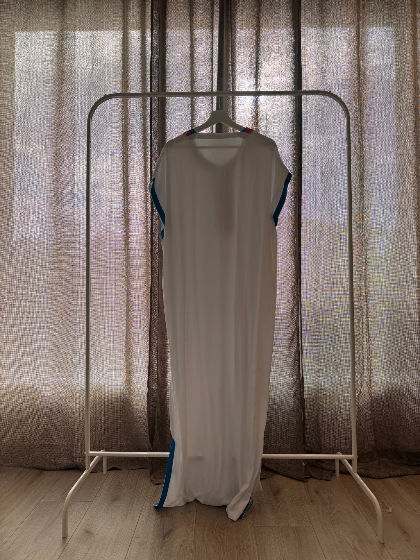 White & Rainbow Home Kaftan