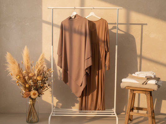 Mocha Mandarin Spear Khimar Set