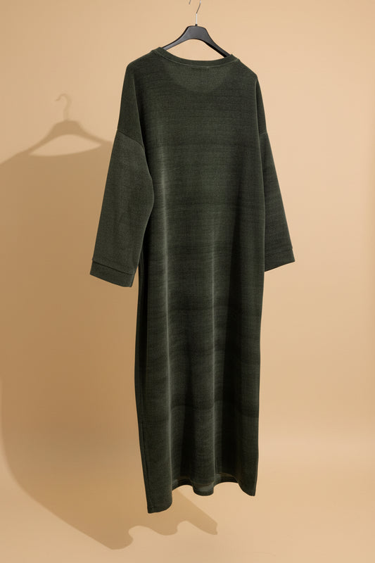 Thick Night Green Rugged Dress