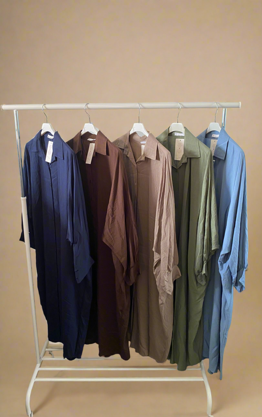 Buttoned Down Long Green Blouse