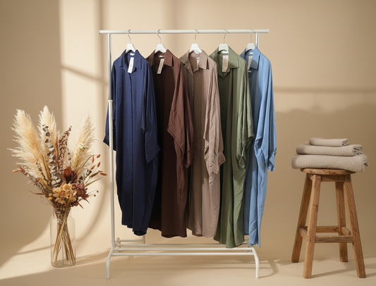 Buttoned Down Long Khaki Green Blouse