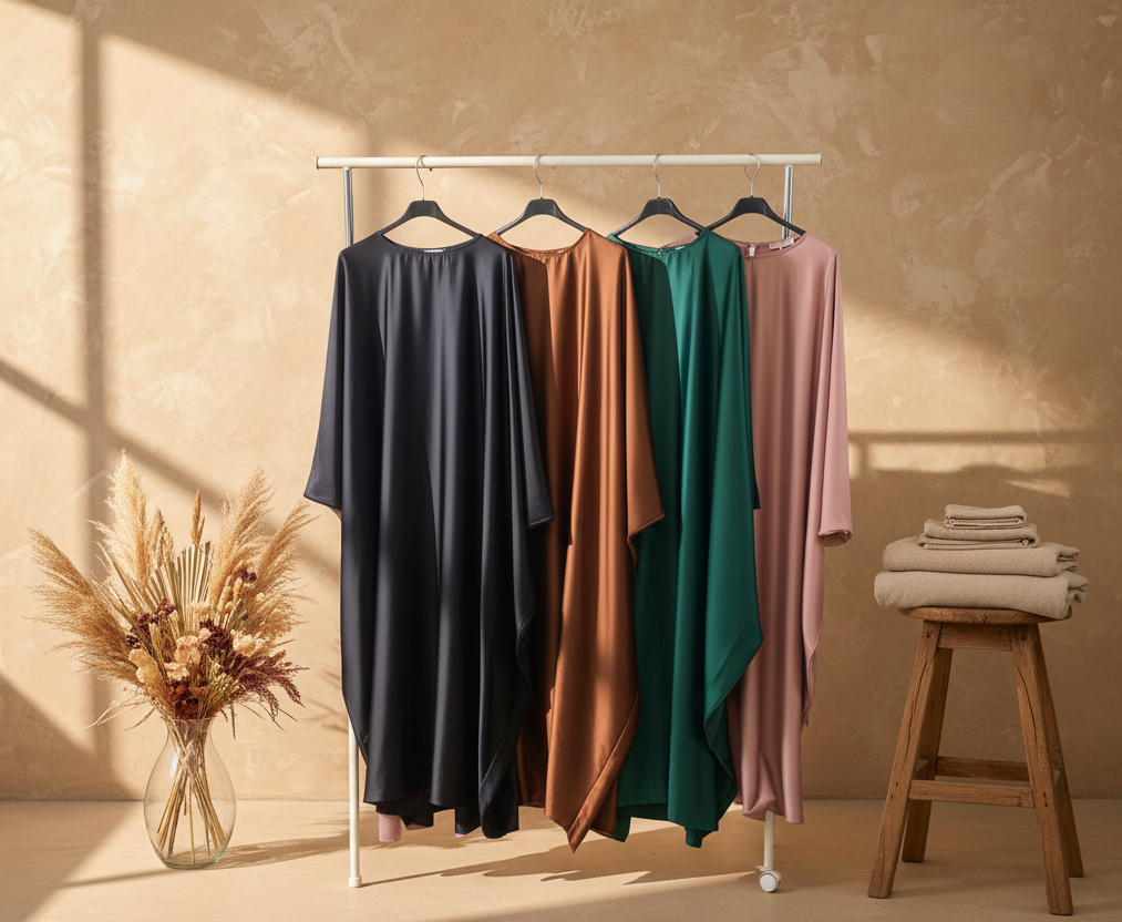 Majestic Rose Silky Butterfly Abaya