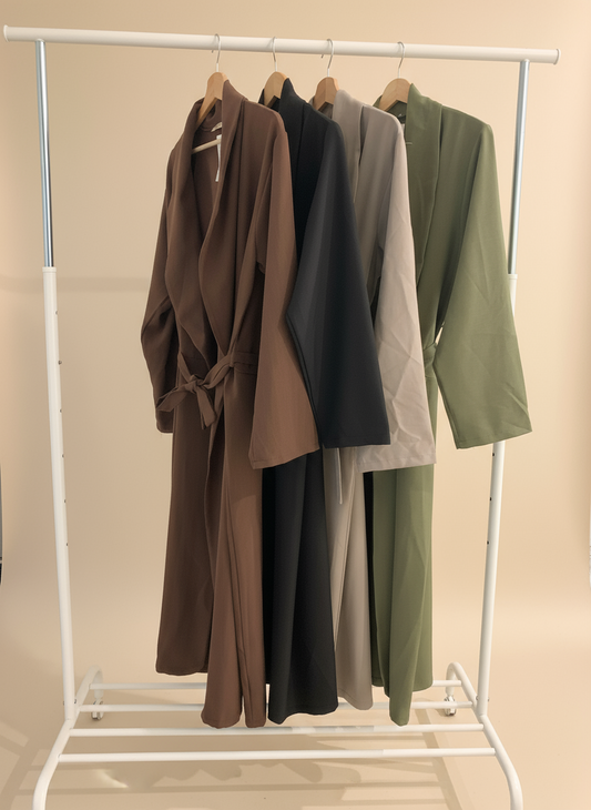 Sleek Black Wind Coat