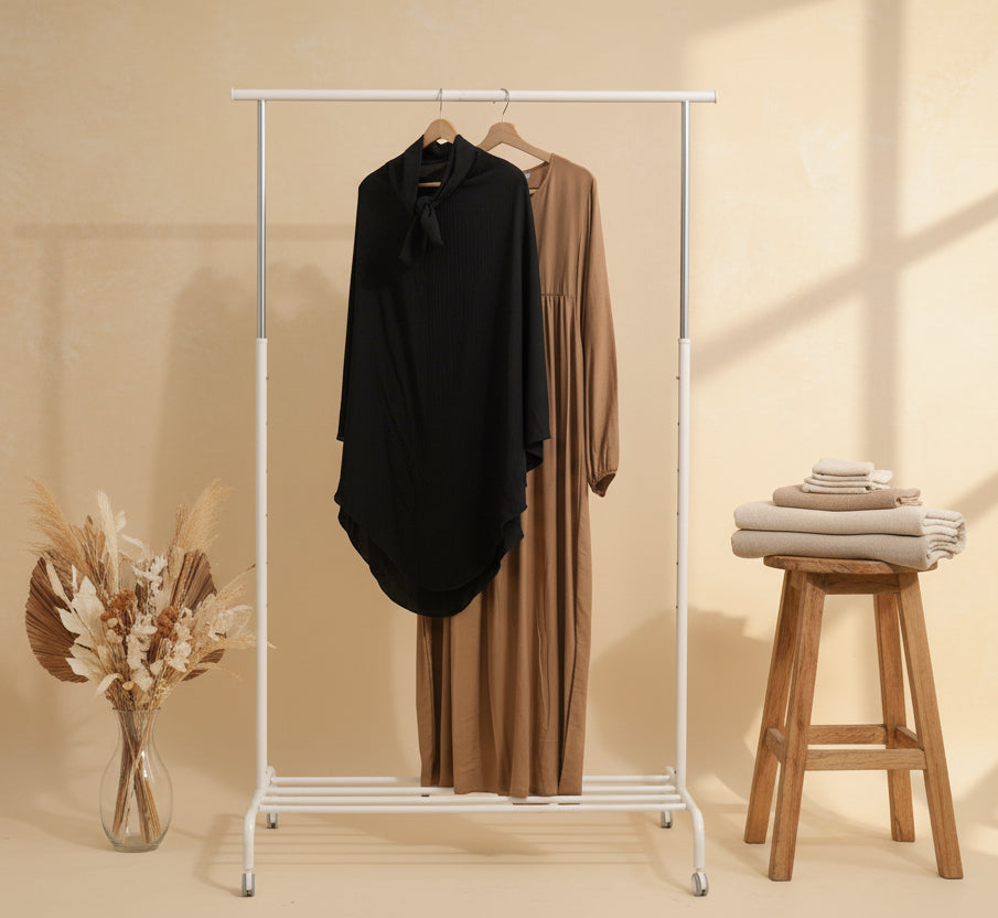 Biscoff Black Khimar Set