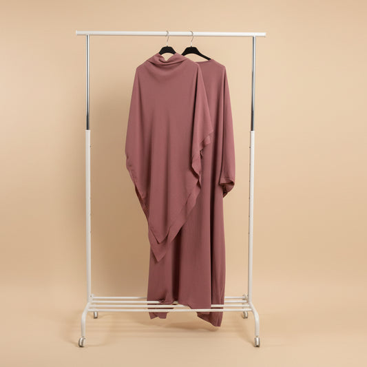 Pink Butterfly Dress & Speared Khimar Set