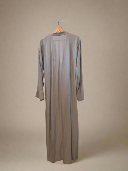 Silver Tied Thin Abaya Jacket