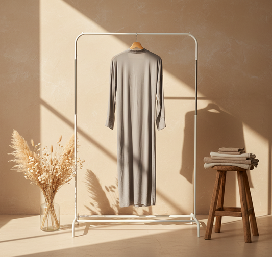 Silver Cross Tied Thin Abaya Jacket