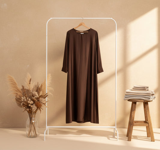 Silky Brown Ball Gown