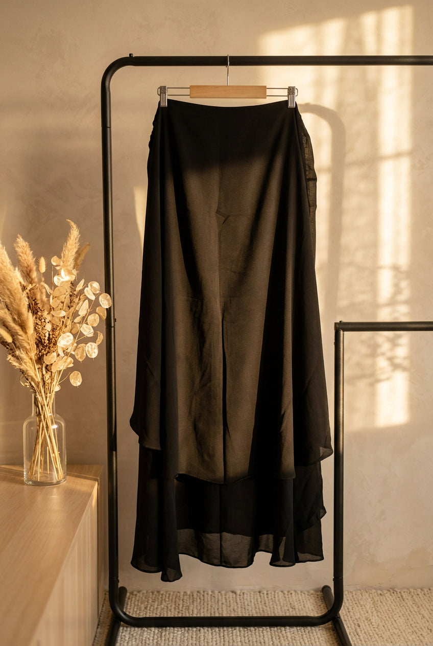 Pinched & Eyeflaped Sittar Black Niqab Cape