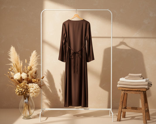 Silky Brown Ball Gown