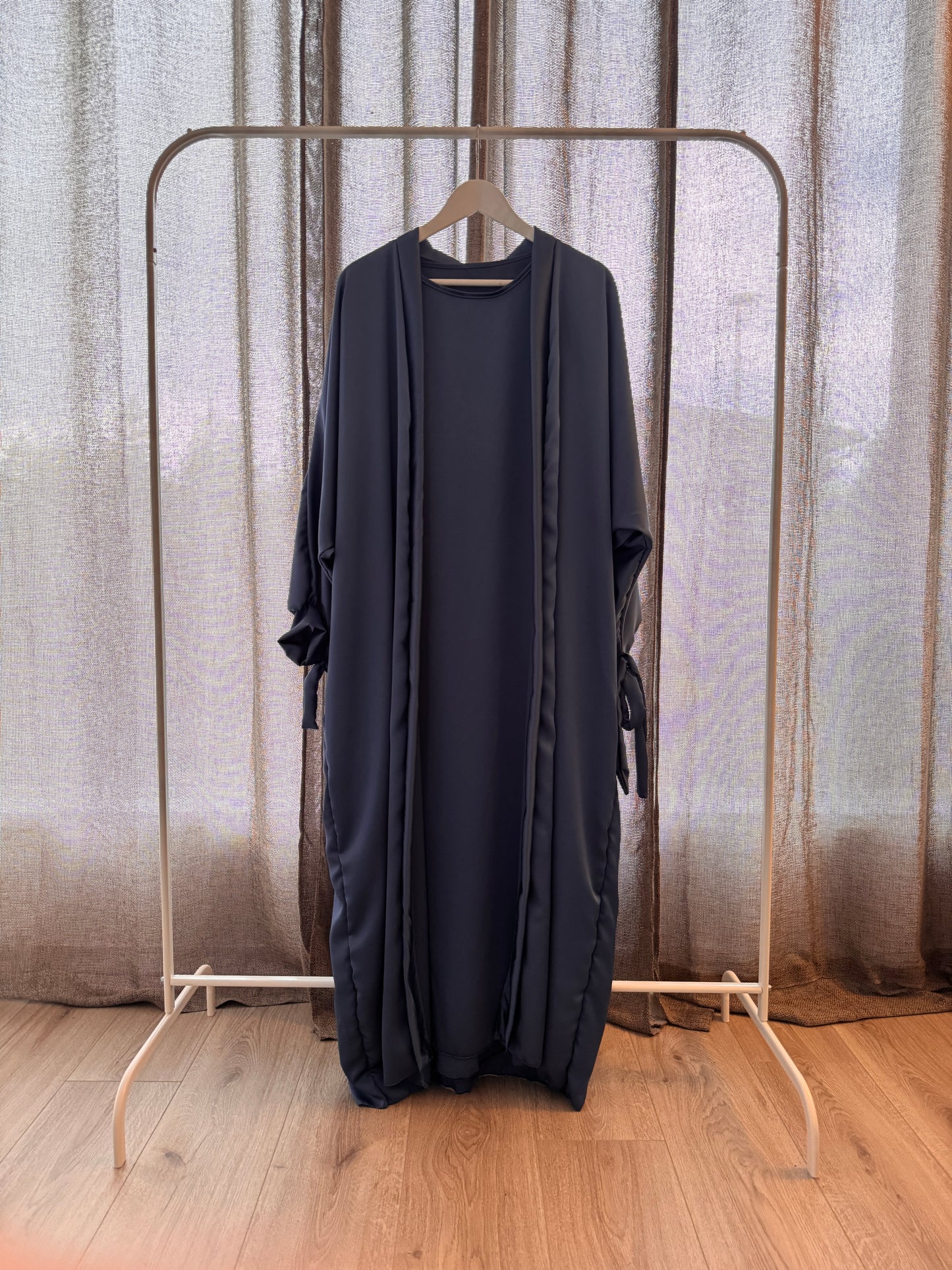 Silky Green Ribboned Abaya Set