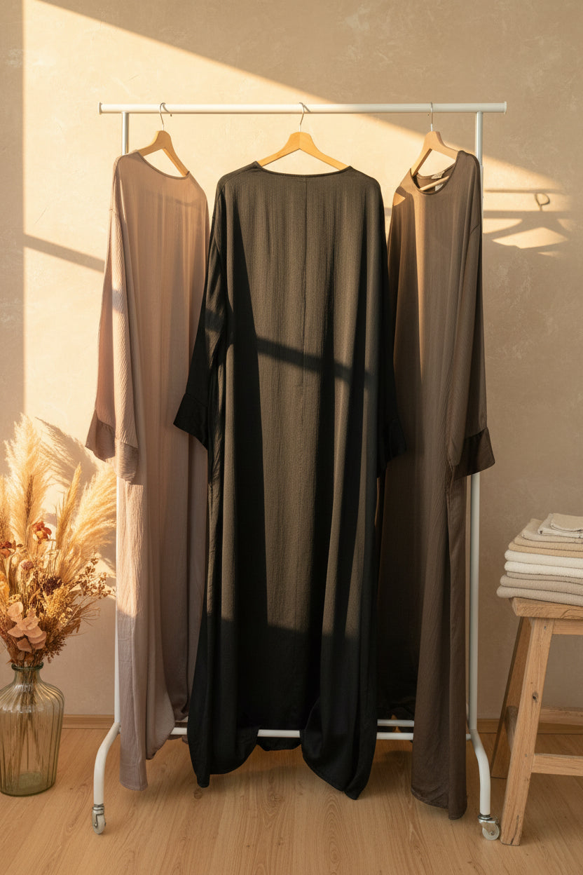 Rigged Silky Black Gown