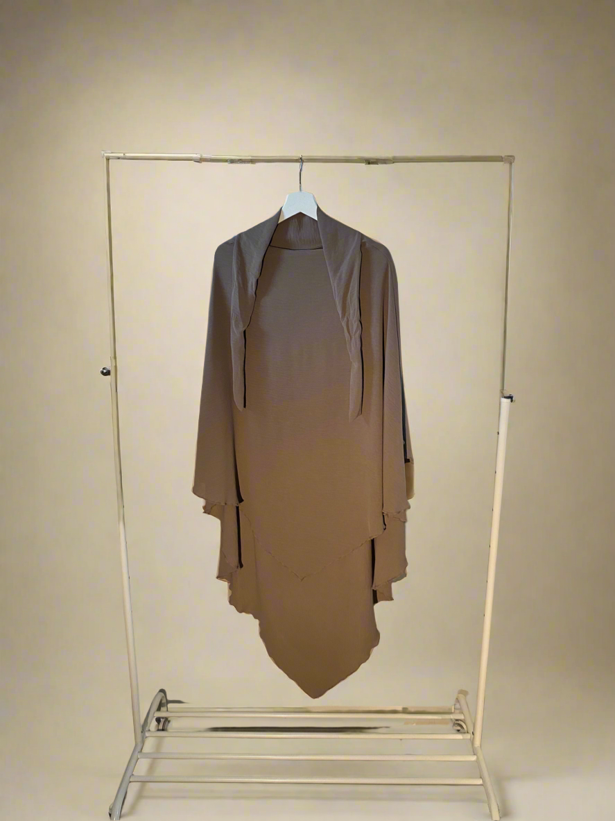 Double Layer Taupe Khimar