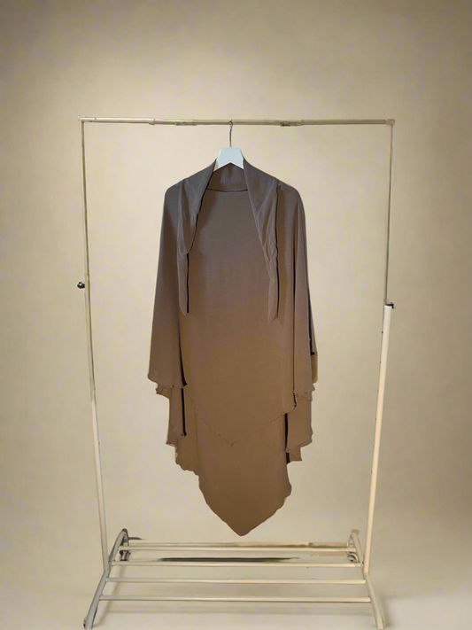 Double Layer Taupe Khimar