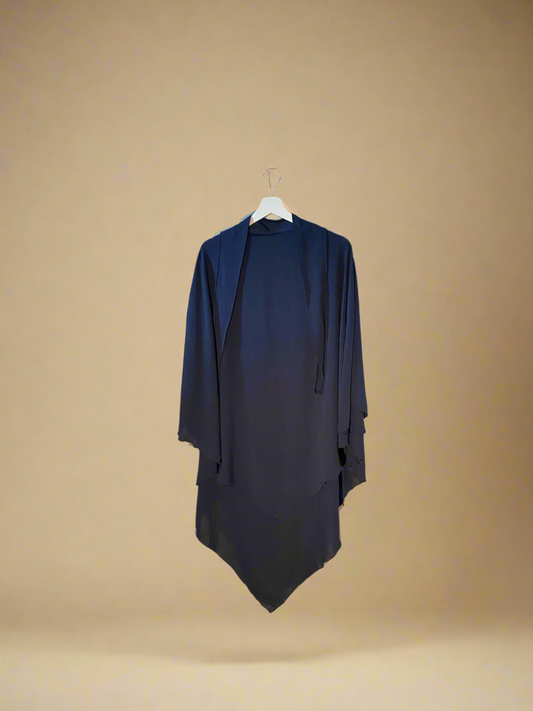 Double Layer Night Blue Khimar