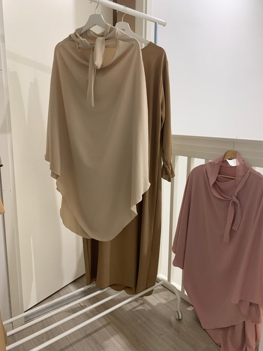 Honey Comb Double Layered Khimar Set