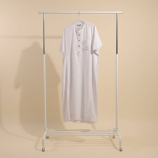 Short Sleeve White Thobe