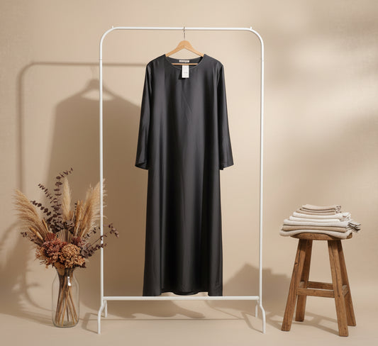 Silky Dark Grey Ball Gown
