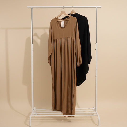 Biscoff & Black Khimar Set