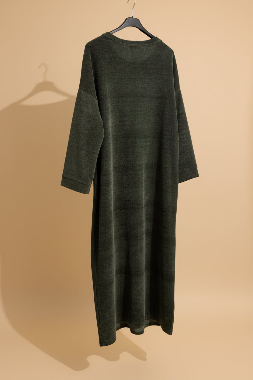 Thick Night Green Rugged Dress