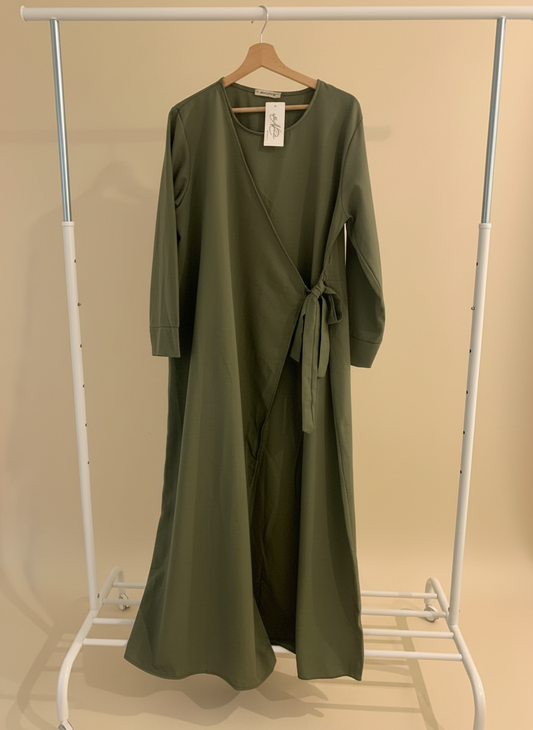 Flow Tied Thick Green Dress