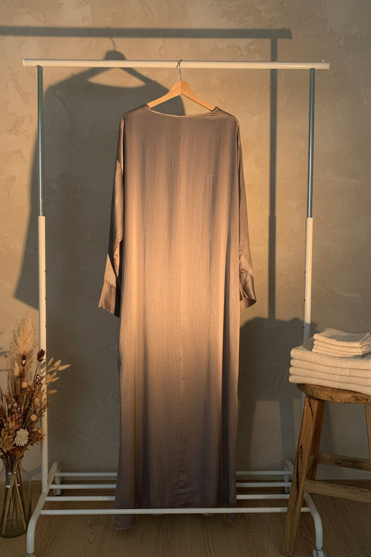 Rigged Silky Lilac Grey Gown