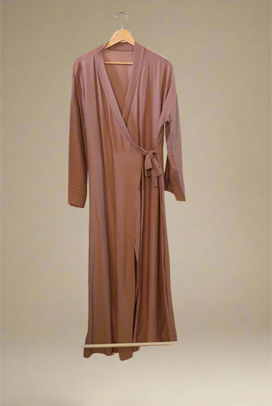Pink Tied Thin Abaya Jacket