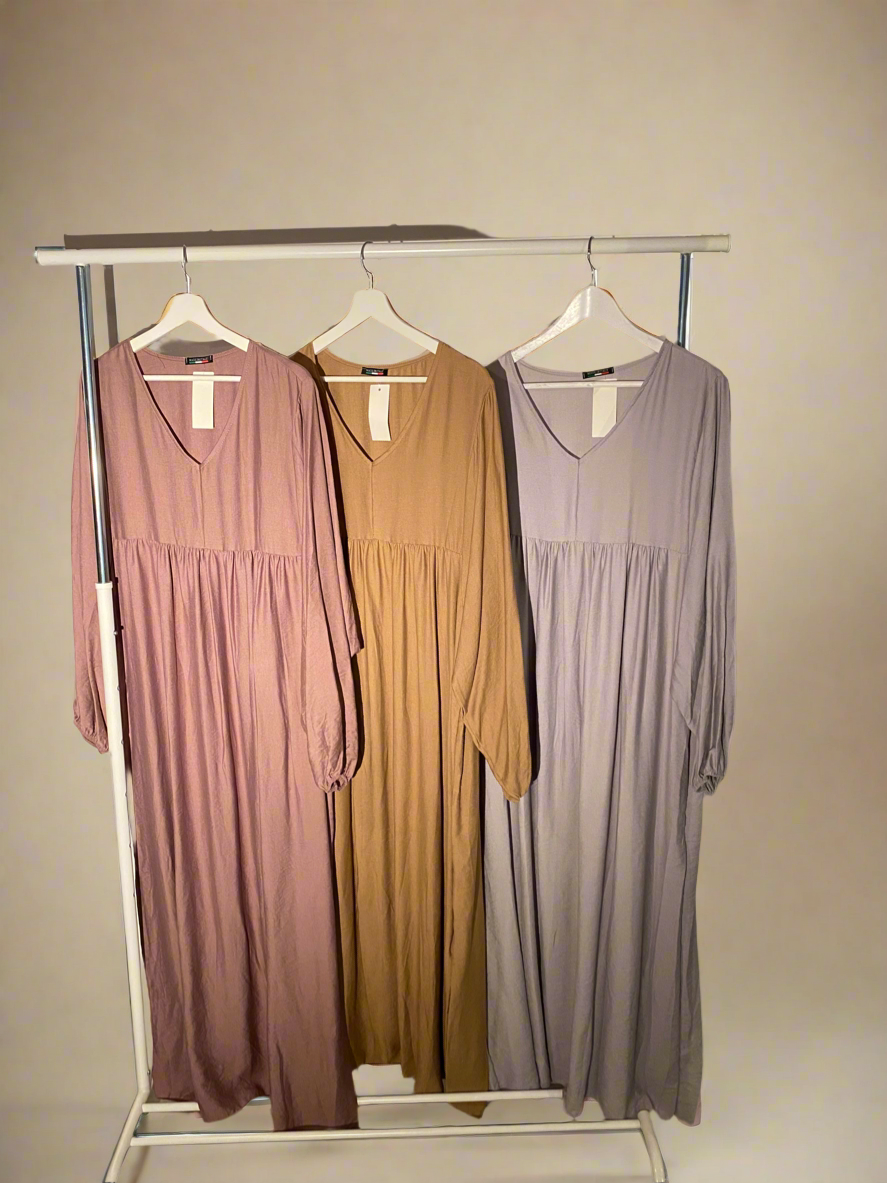 Pleaded Warm Pink Dress