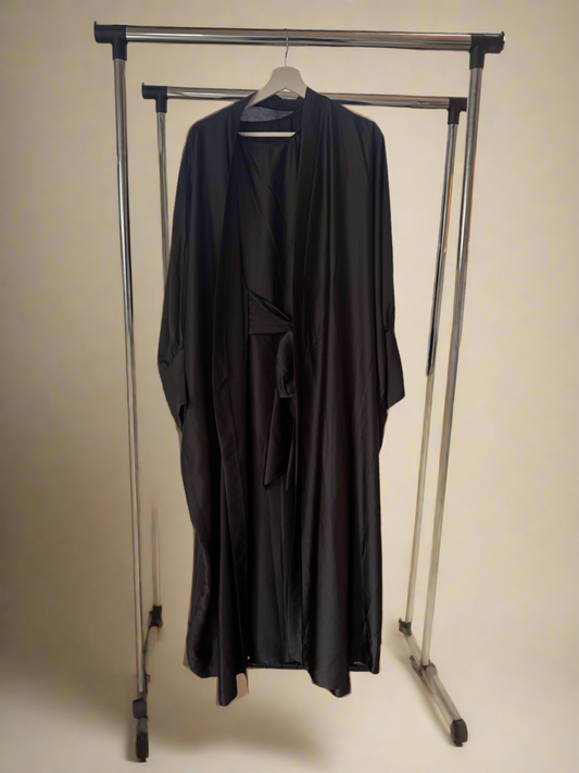 Silky Black Abaya Set