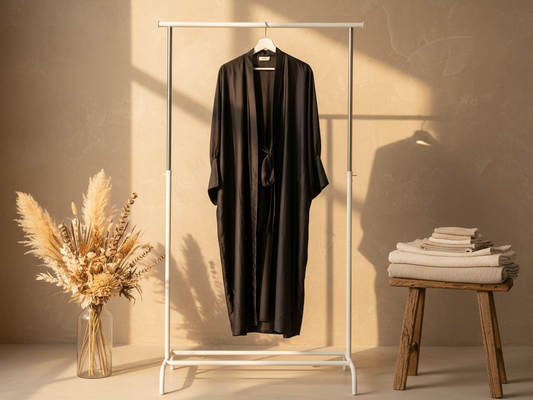 Silky Black Abaya Set