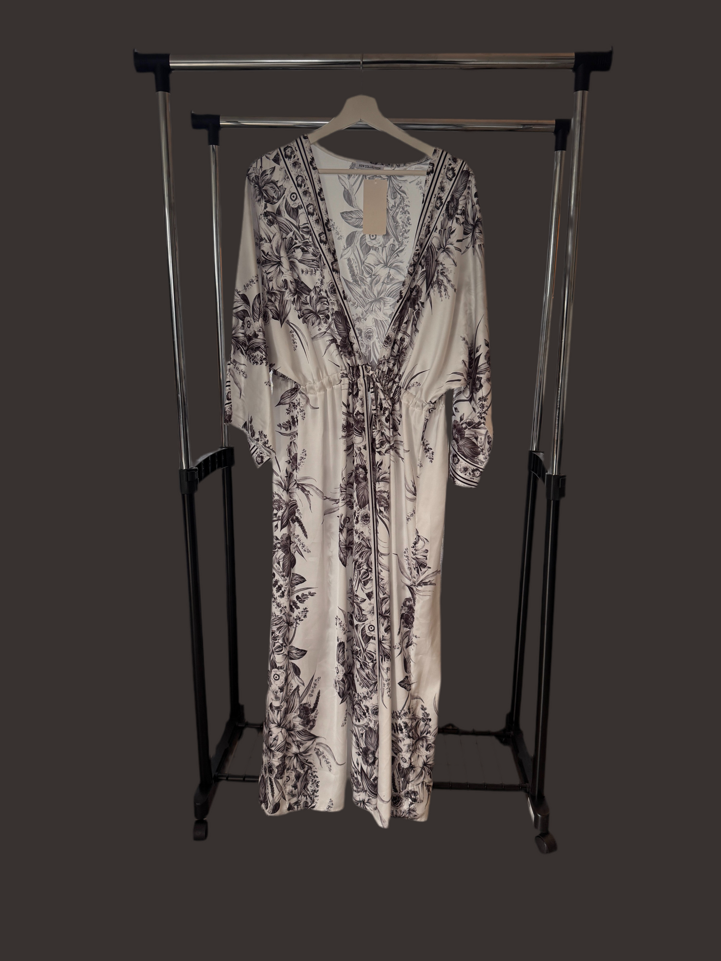 Black & White Floral Abaya