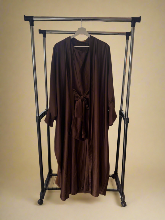 Silky Brown Abaya Set