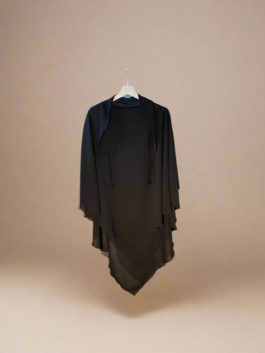 Double Layer Black Khimar