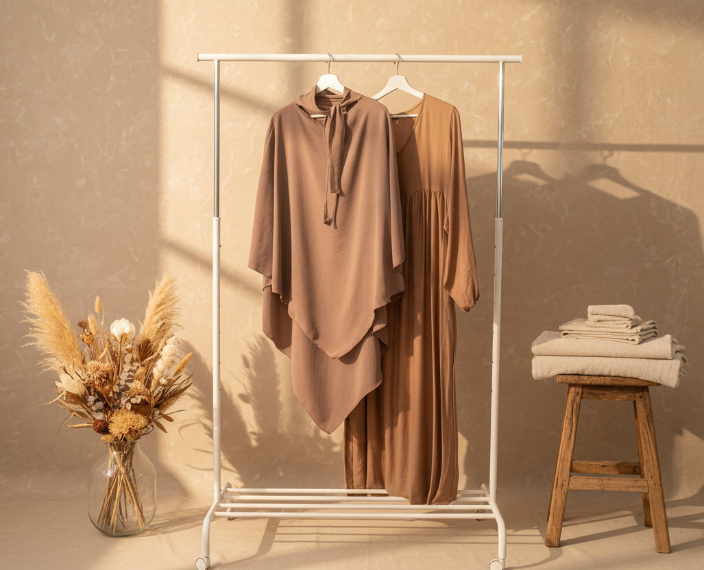 Mocha Mandarin Spear Khimar Set