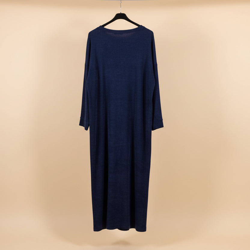 Thick Navy Blue Rugged Dress