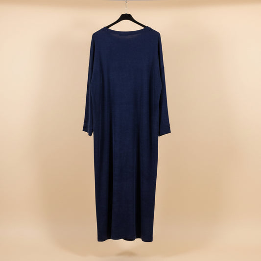 Thick Navy Blue Rugged Dress