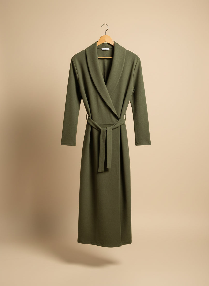 Sleek Green Wind Coat