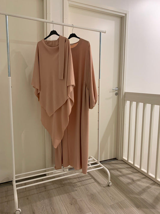 Peach Pink Khimar Set