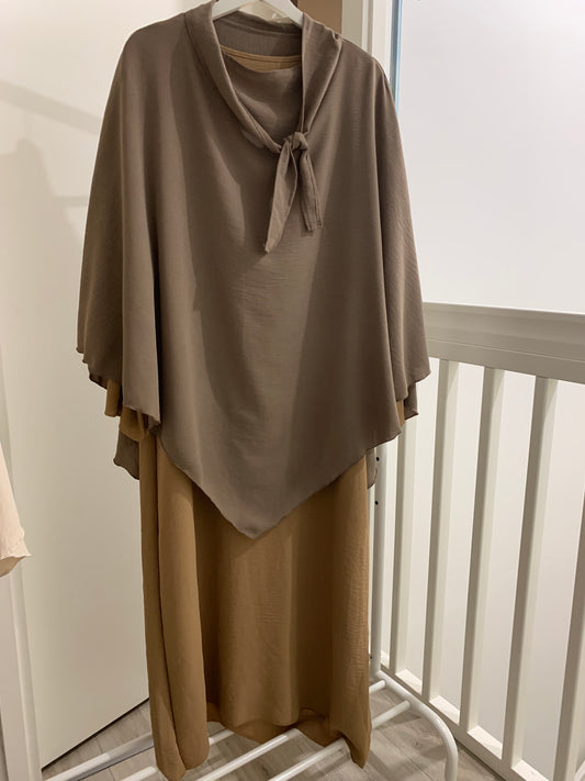 Cappuchino Double Layered Khimar Set