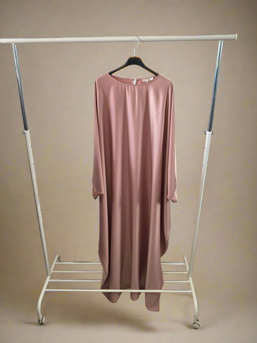 Majestic Pink Silky Butterfly Abaya