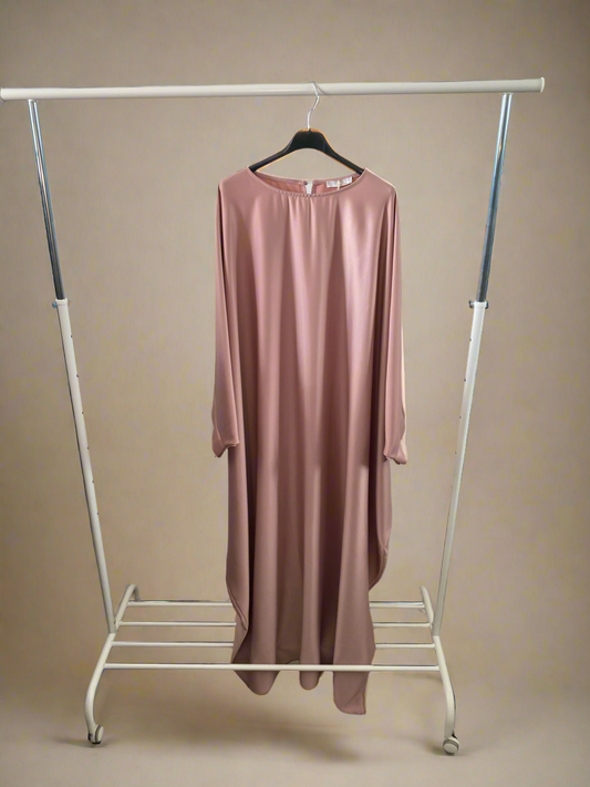 Majestic Pink Silky Butterfly Abaya