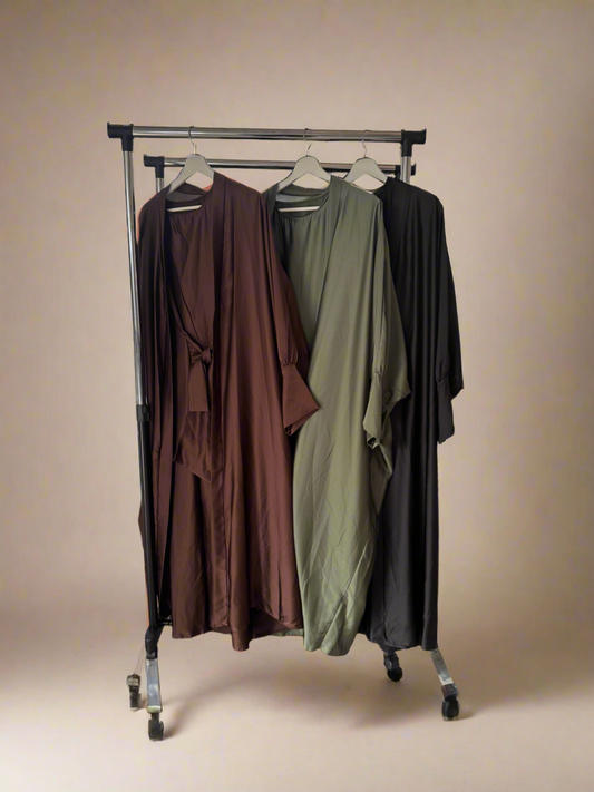 Silky Brown Abaya Set