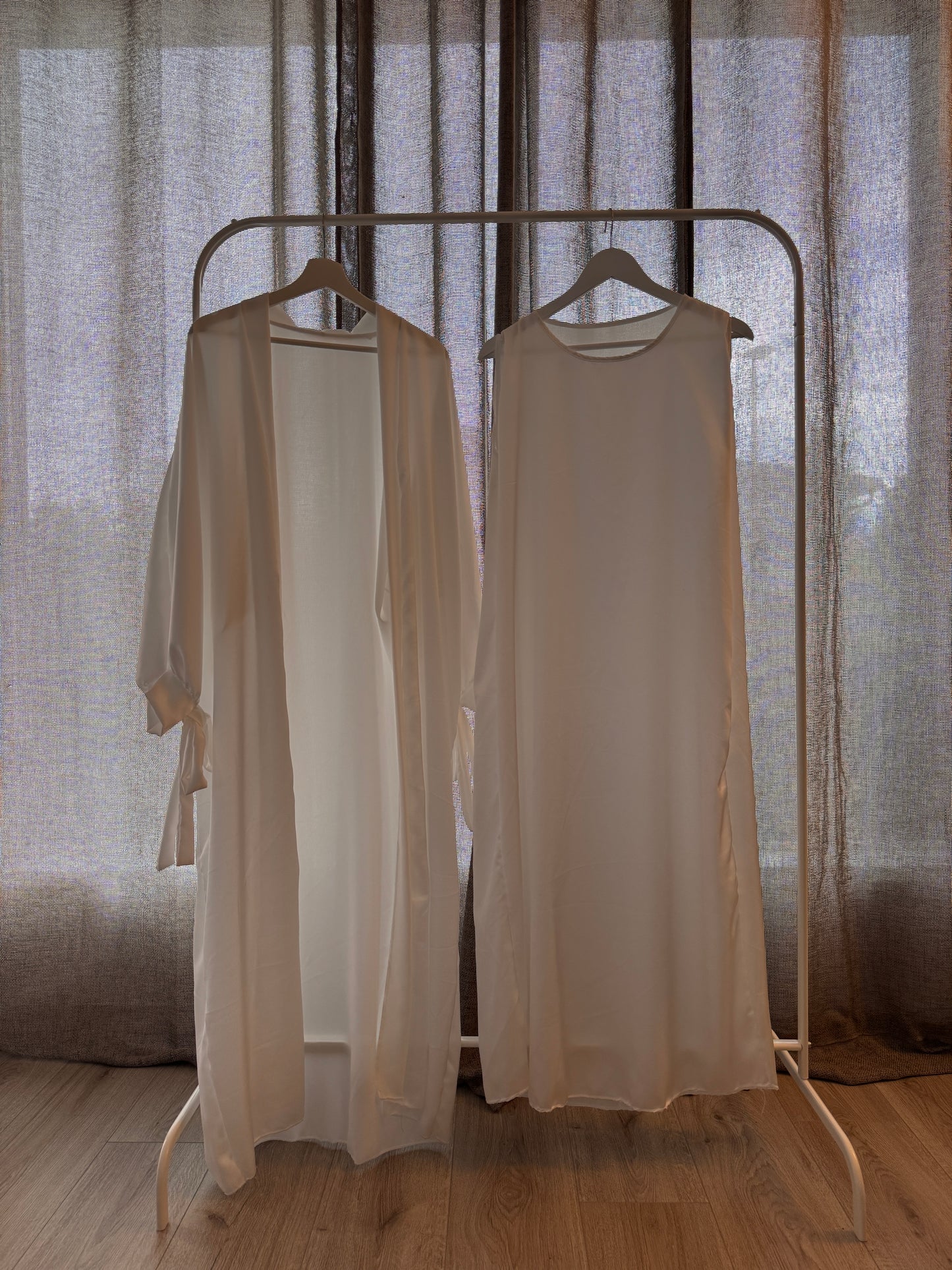 Silky Green Ribboned Abaya Set